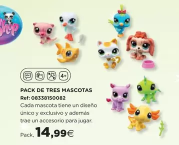 Oferta de Pack De Tres Mascotas por 14,99€ en Hipercor