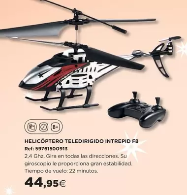 Oferta de Helicóptero Teledirigido Intrepid F8 por 44,95€ en Hipercor