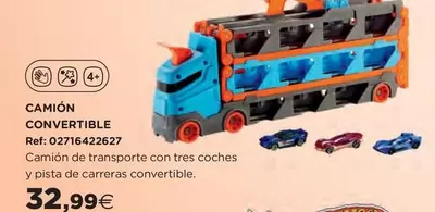 Oferta de Hot Wheels - Camión Convertible por 32,99€ en Hipercor