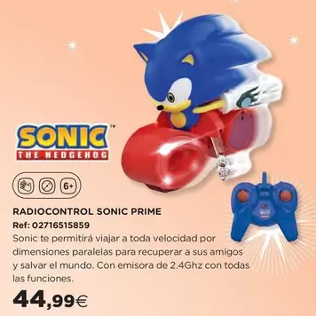 Oferta de Radiocontrol Sonic Prime por 44,99€ en Hipercor