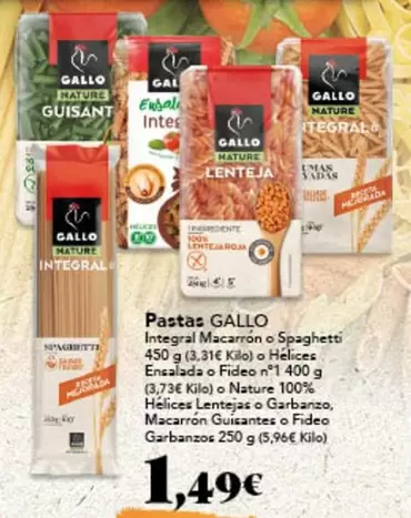 Oferta de Gallo - Pastas por 1,49€ en Gadis