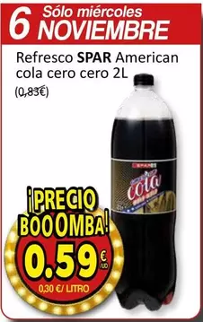 Oferta de Spar - Refresco American Cola Cero Cero por 0,59€ en SPAR