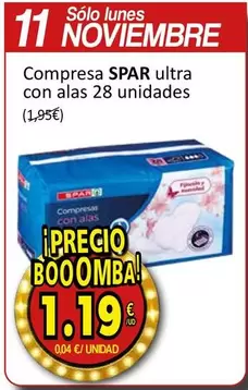 Oferta de Spar - Compresa Ultra Con Alas 28 Unidades por 1,19€ en SPAR