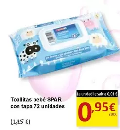 Oferta de Spar - Toallitas Bebé Con Tapa 72 Unidades por 0,95€ en SPAR