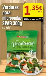 Oferta de Spar - Verduras Para Microondas por 1,35€ en SPAR