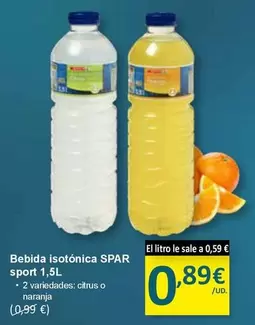 Oferta de Spar - Bebida Isotónica Sport por 0,89€ en SPAR