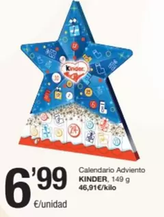 Oferta de Kinder - Calendario Adviento por 6,99€ en SPAR Fragadis