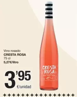 Oferta de Cresta Rosa - Vino Rosado por 3,95€ en SPAR Fragadis