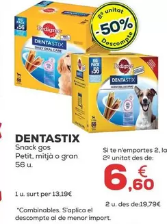 Oferta de Dentastix - Snack Perro Pequeno, Mediano O Grande por 13,19€ en Kiwoko