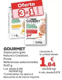 Oferta de Gourmet - Sopas Para Gato Nature's Creations Puree por 2,19€ en Kiwoko