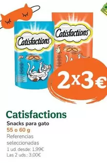 Oferta de Catisfactions - Snacks Para Gato por 1,99€ en Tiendanimal