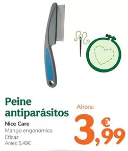 Oferta de Nice Care - Peine Antiparásitos  por 3,99€ en Tiendanimal