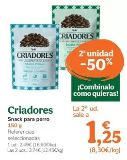 Oferta de Criadores - Snack Para Perro por 2,49€ en Tiendanimal