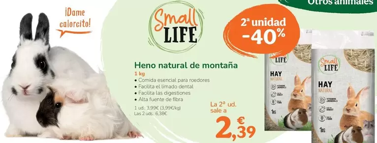 Oferta de Small Life - Heno Natural De Montaña por 3,99€ en Tiendanimal