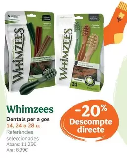 Oferta de Whimzees - Dentales Para Perro por 8,99€ en Tiendanimal