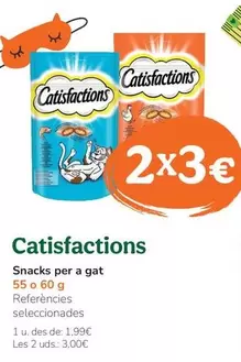 Oferta de Catisfactions - Snacks Para Gato por 1,99€ en Tiendanimal