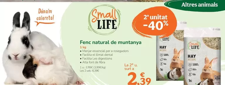 Oferta de Small Life - Heno Natural De Montaña por 3,99€ en Tiendanimal