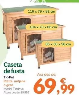 Oferta de Tk-Pet - Caseta De Madera por 69,99€ en Tiendanimal