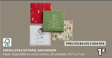 Oferta de Akvamarin - Servilletas De Papel por 1€ en JYSK