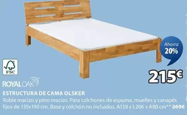 Oferta de Royal Oak - Estructura De Cama Olsker por 215€ en JYSK