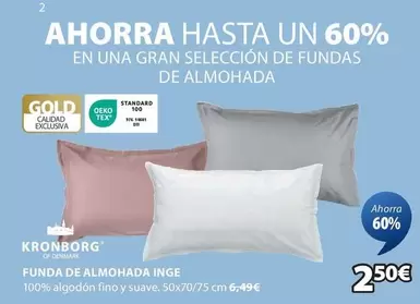 Oferta de Kronborg - Funda De Almohada Inge por 2,5€ en JYSK