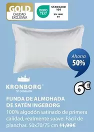 Oferta de Kronborg - Funda De Almohada De Satén Ingeborg por 6€ en JYSK