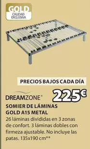 Oferta de Dreamzone - Somier De Láminas Gold A15 Metal por 225€ en JYSK