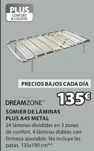 Oferta de Dreamzone - Somier De Láminas Plus A45 Metal por 135€ en JYSK