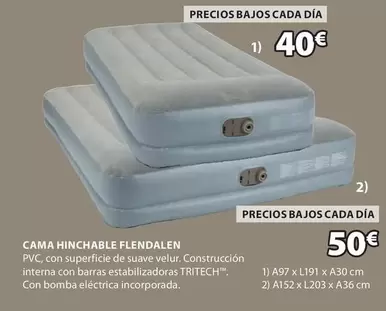 Oferta de Cama Hinchable Flendalen por 40€ en JYSK