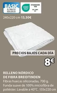 Oferta de Basic - Relleno Nordico De Fibra Breidtinden por 8€ en JYSK