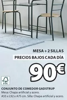 Oferta de Conjunto De Comedor Gadstrup por 90€ en JYSK