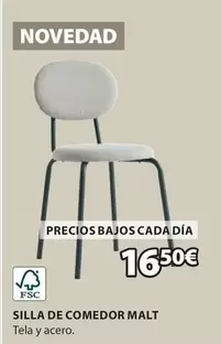 Oferta de Silla De Comedor Malt por 16,5€ en JYSK