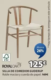 Oferta de Royal Oak - Silla De Comedor Guderup por 125€ en JYSK