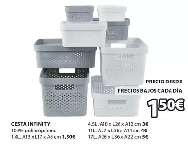 Oferta de Cesta Infinity por 1,5€ en JYSK