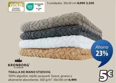 Oferta de Kronborg - Toalla De Mano Stidsvig por 5€ en JYSK