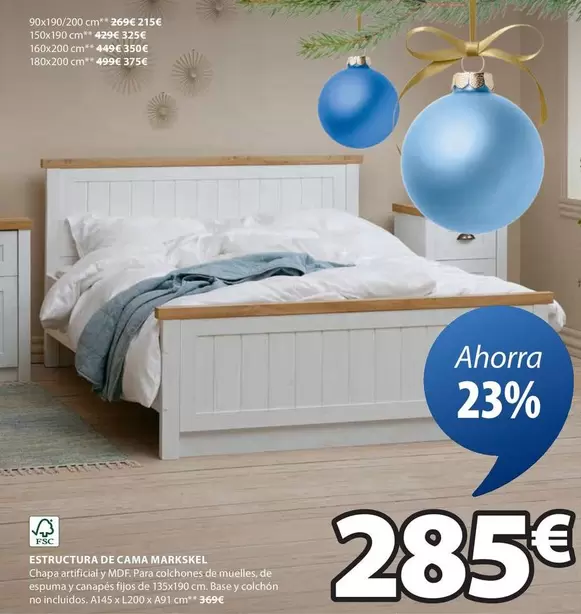 Oferta de Markskel - Estructura De Cama por 285€ en JYSK