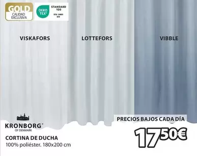 Oferta de Kronborg - Cortina De Ducha por 17,5€ en JYSK