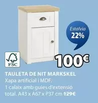 Oferta de Total - Tauleta De Nit Markskel por 100€ en JYSK