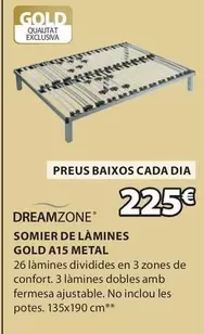 Oferta de Dreamzone - Somier De Lamines Gold A15 Metal por 225€ en JYSK