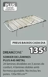 Oferta de Dreamzone - Somier De Lamines Plus A45 Metal por 135€ en JYSK