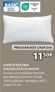 Oferta de Basic - Coixi D'escuma Viscoelastica Hovin por 11,5€ en JYSK