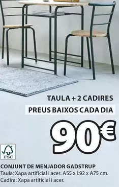 Oferta de Dia - Conjunt De Menjador Gadstrup por 90€ en JYSK