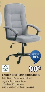 Oferta de Cadira D'oficina Skodsborg por 90€ en JYSK