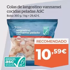 Oferta de La Sirena - Colas De Langostino Vannamei Cocidas Peladas ASC por 10,59€ en La Sirena