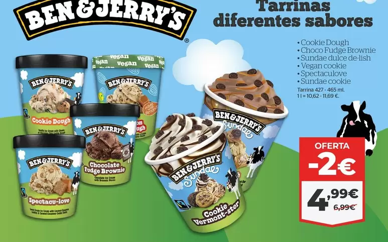 Oferta de Ben & Jerry's - Tarrinas Diferentes Sabores por 4,99€ en La Sirena