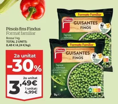 Oferta de Findus - Pesols Fins por 4,99€ en La Sirena