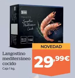 Oferta de Langostino Mediterráneo Cocido por 29,99€ en La Sirena