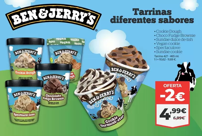 Oferta de Ben & Jerry's - Tarrinas por 4,99€ en La Sirena