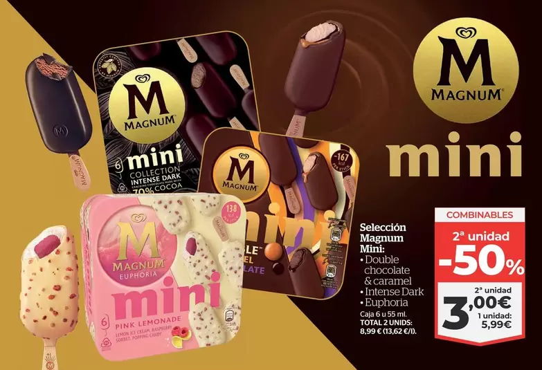 Oferta de Magnum - Selección Mini Double Chocolate & Caramel por 5,99€ en La Sirena