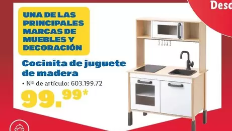 Oferta de Cocinita De Juguete De Madera por 99,99€ en Lidl